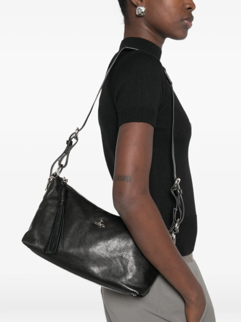 Vivienne Westwood Emma schoudertas met Orb-plakkaat Zwart