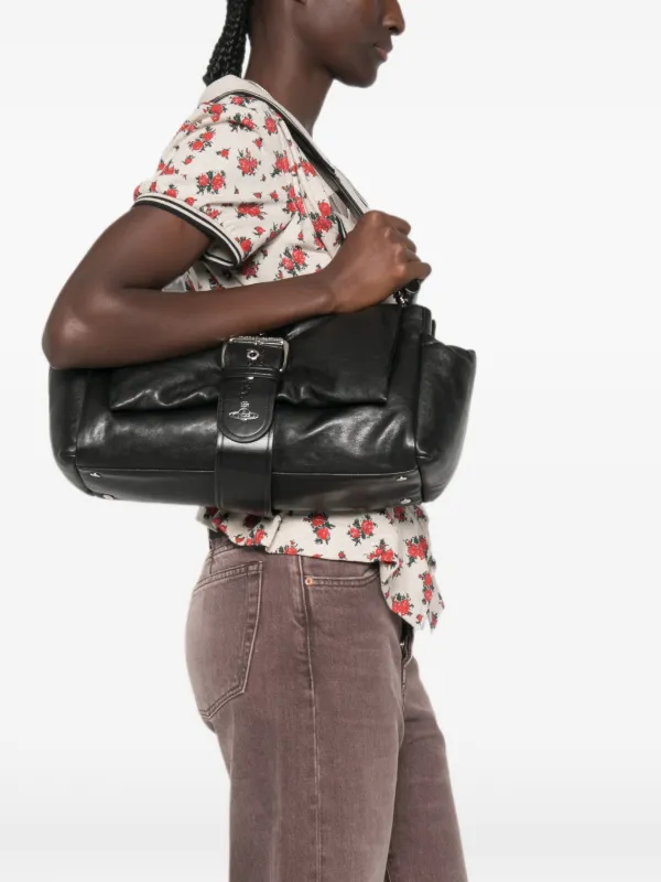 H*5様 Vivienne Westwood Leather Shoulder Vivienne Westwood Hazel Treasure XL Shoulder Bag | Black | FARFETCH