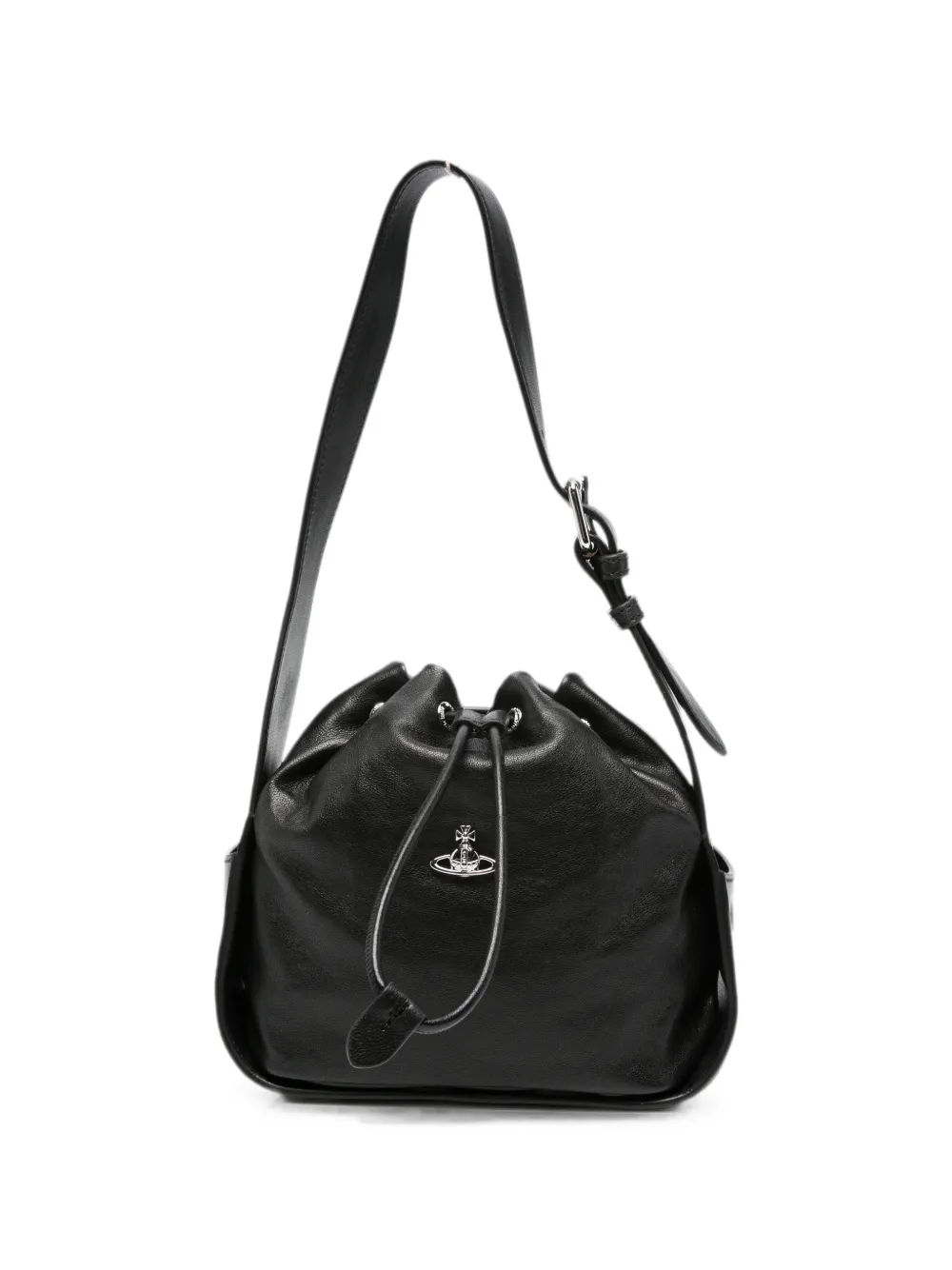Vivienne Westwood Stacey Leather Bucket Bag In Black