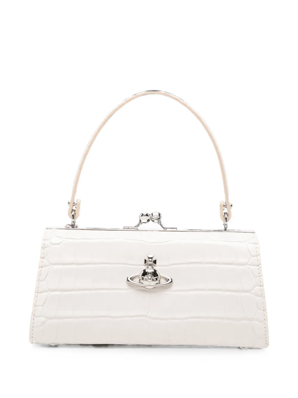 Vivienne Westwood Doll croc-embossed leather top handle bag - Toni neutri