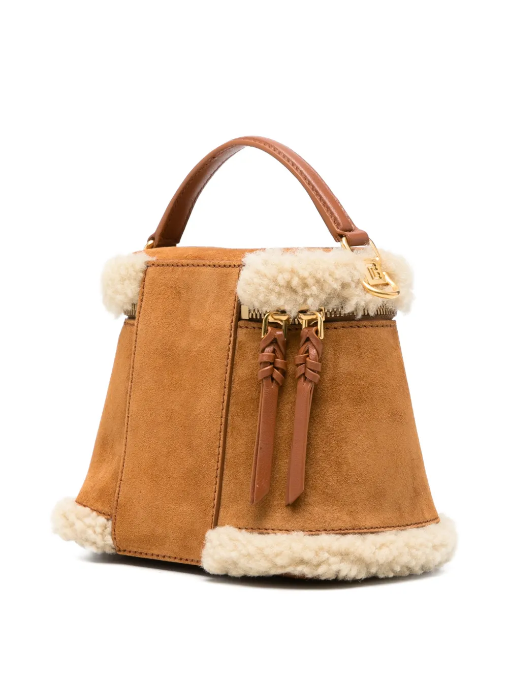Balmain Pulse Vanity tas met lammy afwerking en handvat Beige