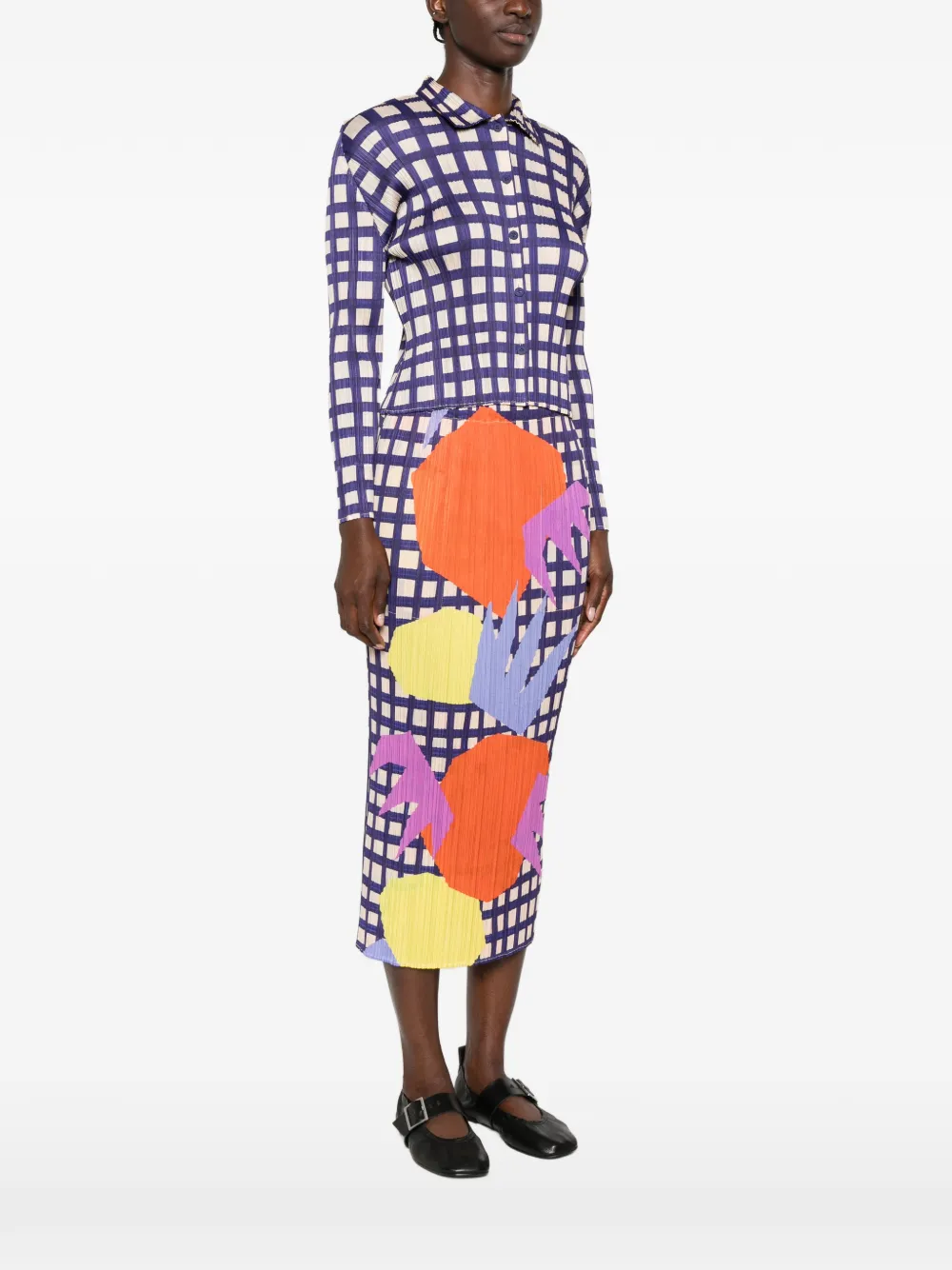 Pleats Please Issey Miyake Geruit overhemd Blauw