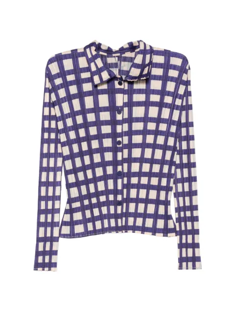 Pleats Please Issey Miyake Basket plissé-effect checked shirt