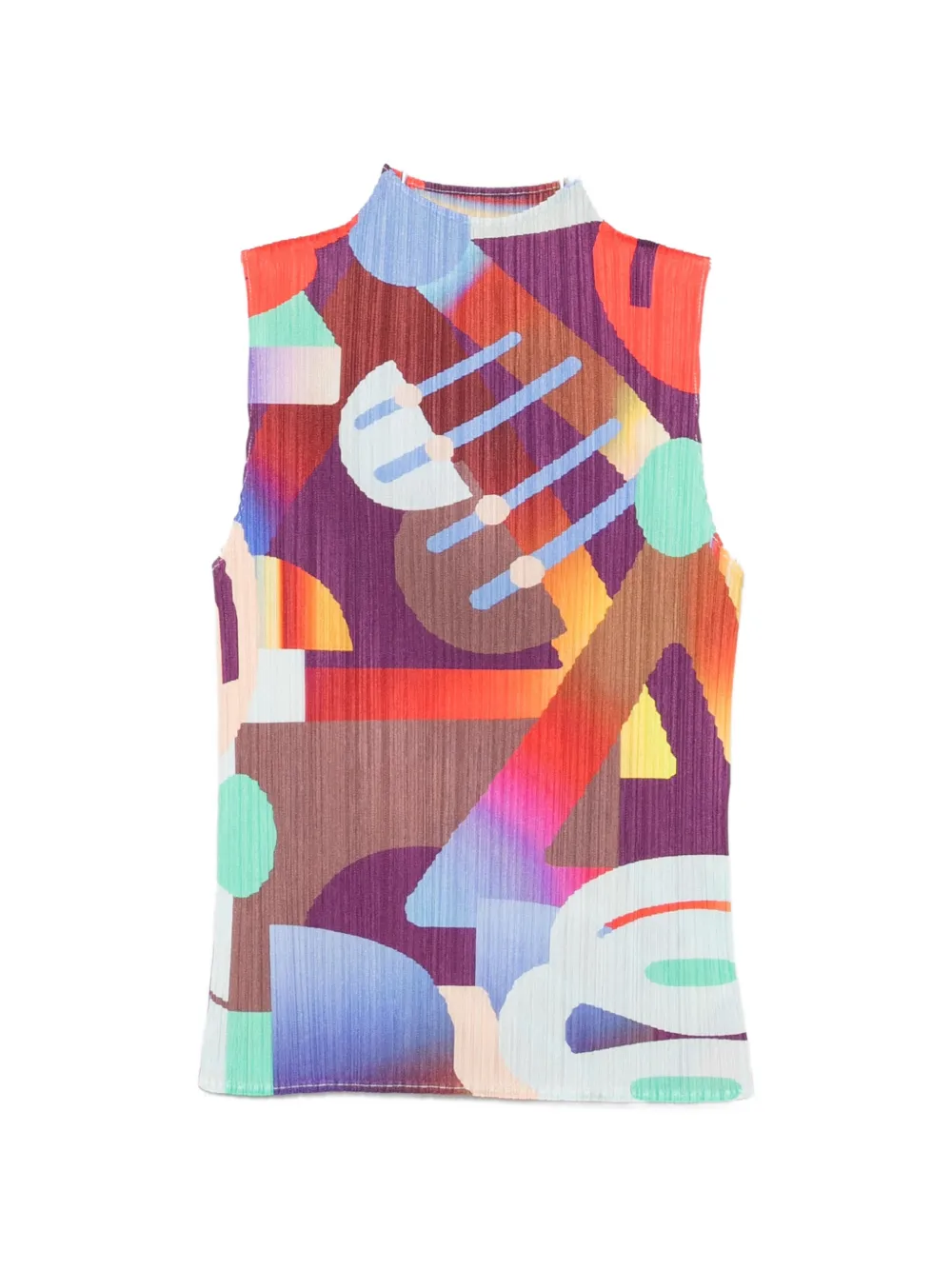 Pleats Please Issey Miyake Playground high-neck blouse - Blu