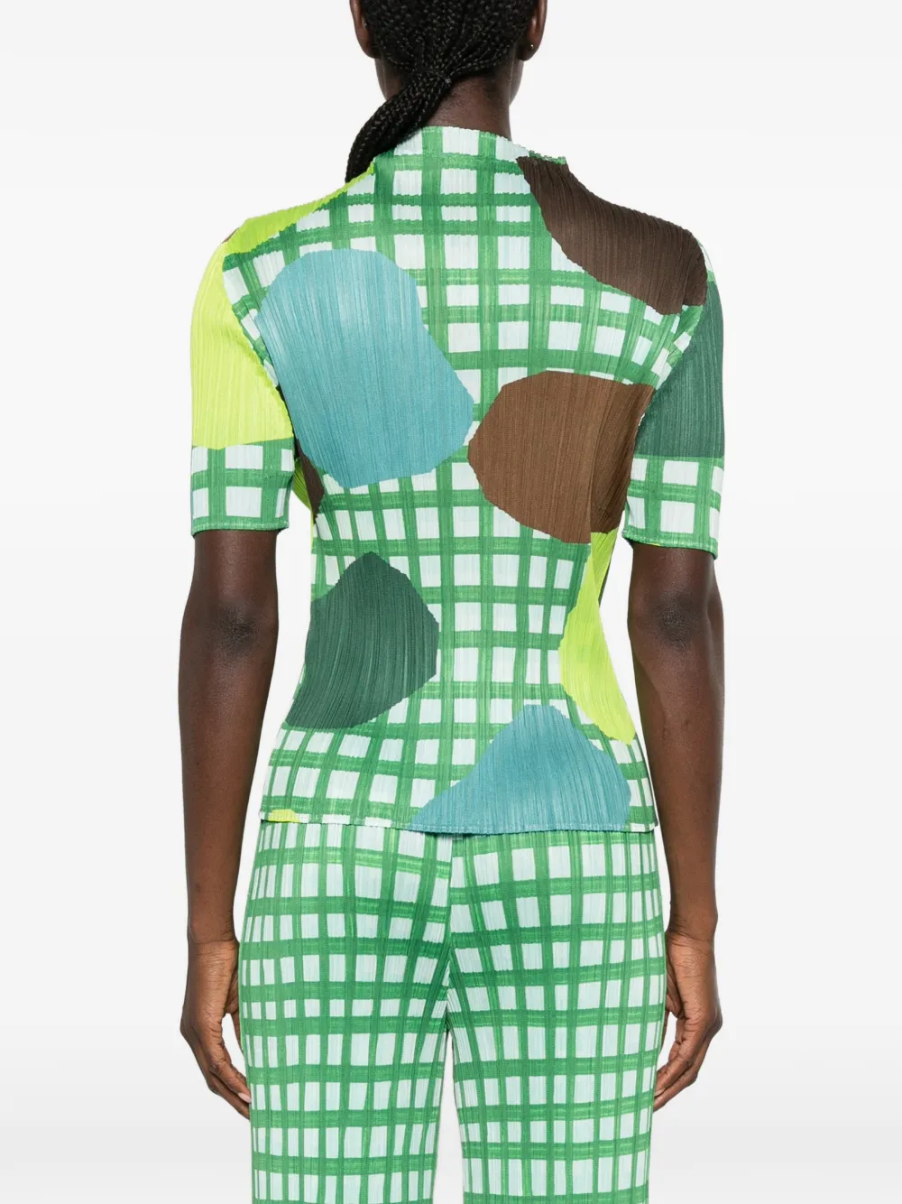Pleats Please Issey Miyake Market top met korte mouwen Groen