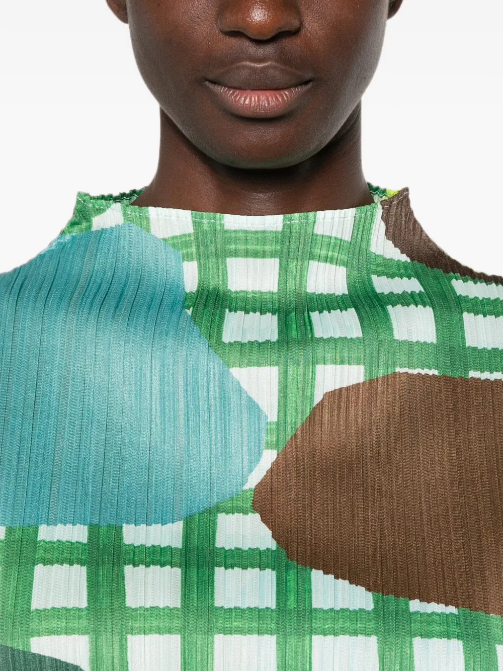 Pleats Please Issey Miyake Market top met korte mouwen Groen