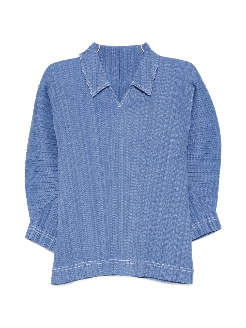 Pleats Please Issey Miyake denim top - Blu