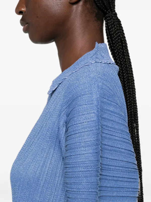 ISSEY MIYAKE デニム　トップス Pleats Please Issey Miyake Denim Top | Blue | FARFETCH