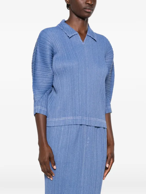 Pleats Please Issey Miyake Denim Top | Blue | FARFETCH
