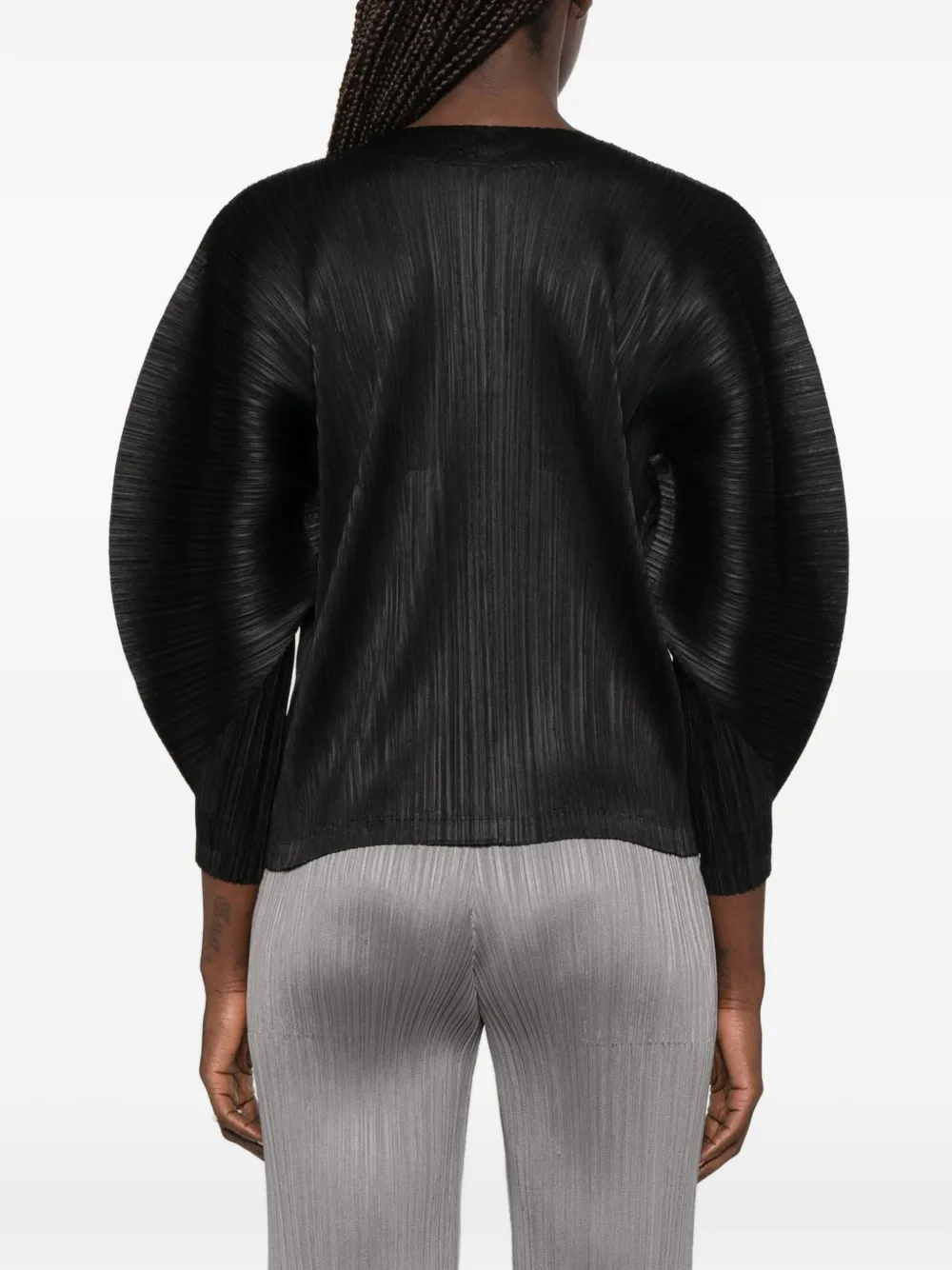 Pleats Please Issey Miyake Jack met bewerkte mouwen Zwart