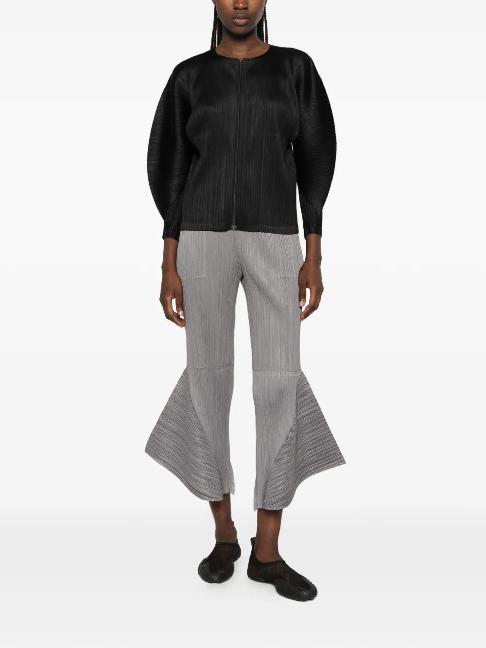 Pleats Please Issey Miyake Jack met bewerkte mouwen Zwart
