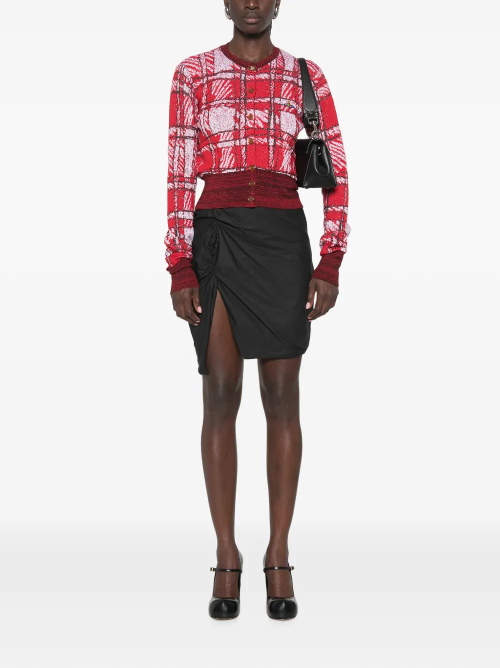 Vivienne Westwood Panther mini-rok met ruches Zwart