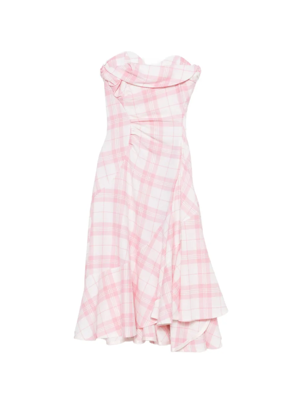 Vivienne Westwood Spiral check-print midi dress - White
