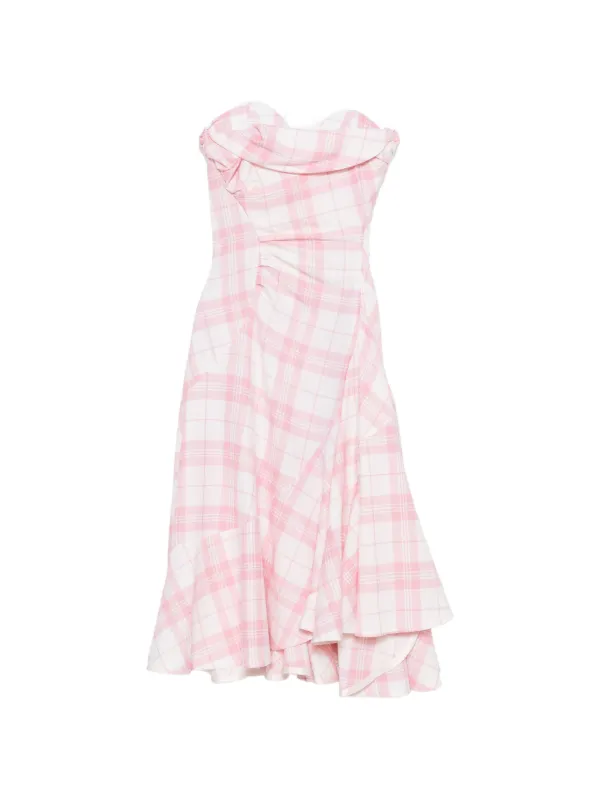 Vivienne Westwood Spiral Check-print Midi Dress in White