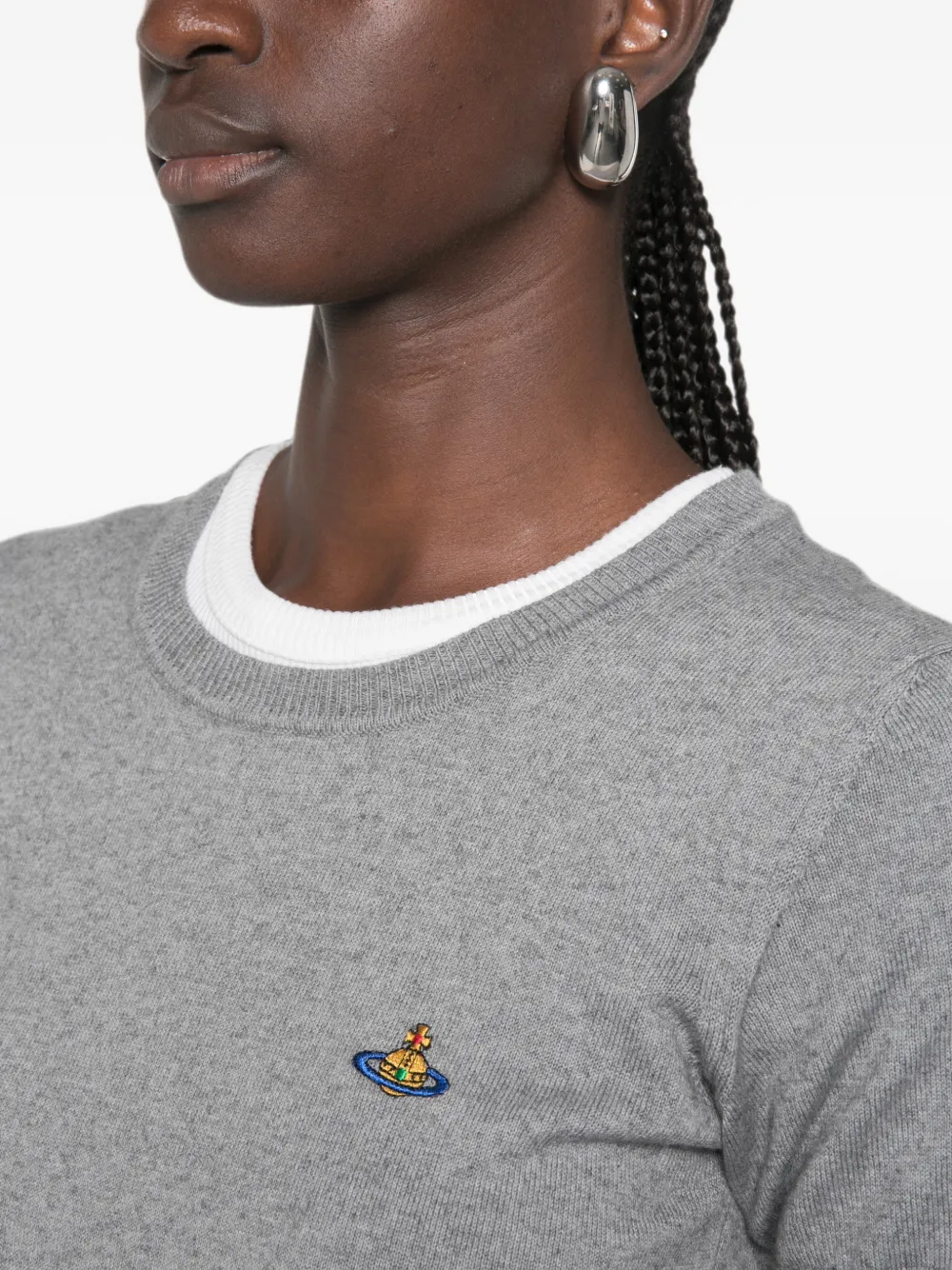 Vivienne Westwood Bea top met geborduurde Orb Grijs