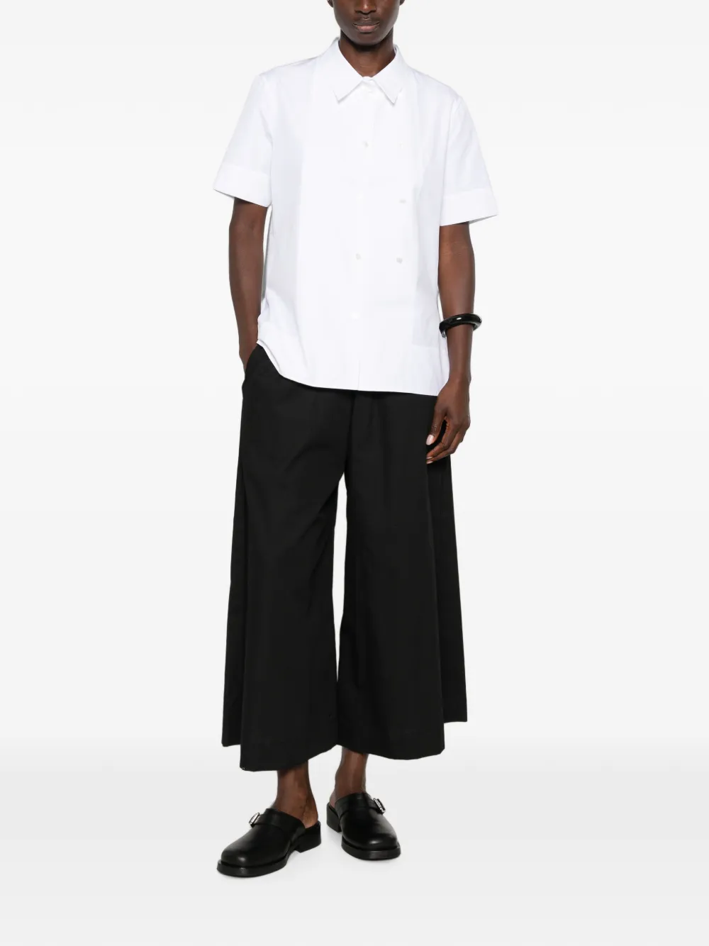 Calvin Klein Collection Short-sleeve Button-up Shirt in White, view 2