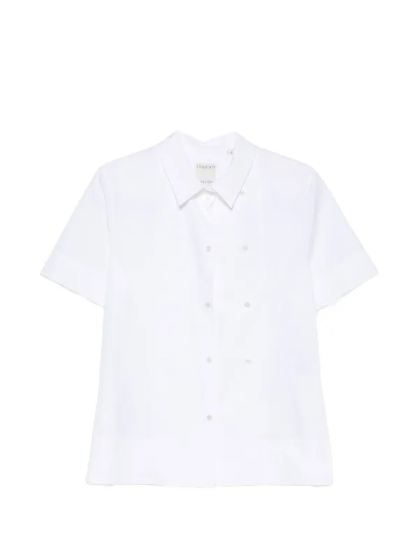 Calvin Klein Collection Short-sleeve Button-up Shirt in White