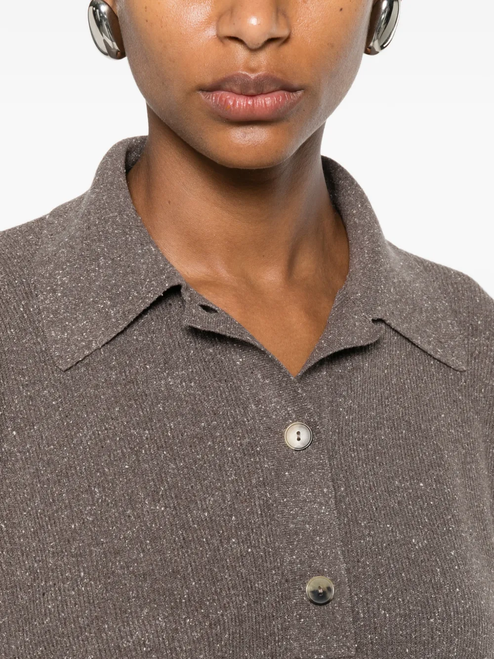 Calvin Klein Helga ribgebreid poloshirt Bruin