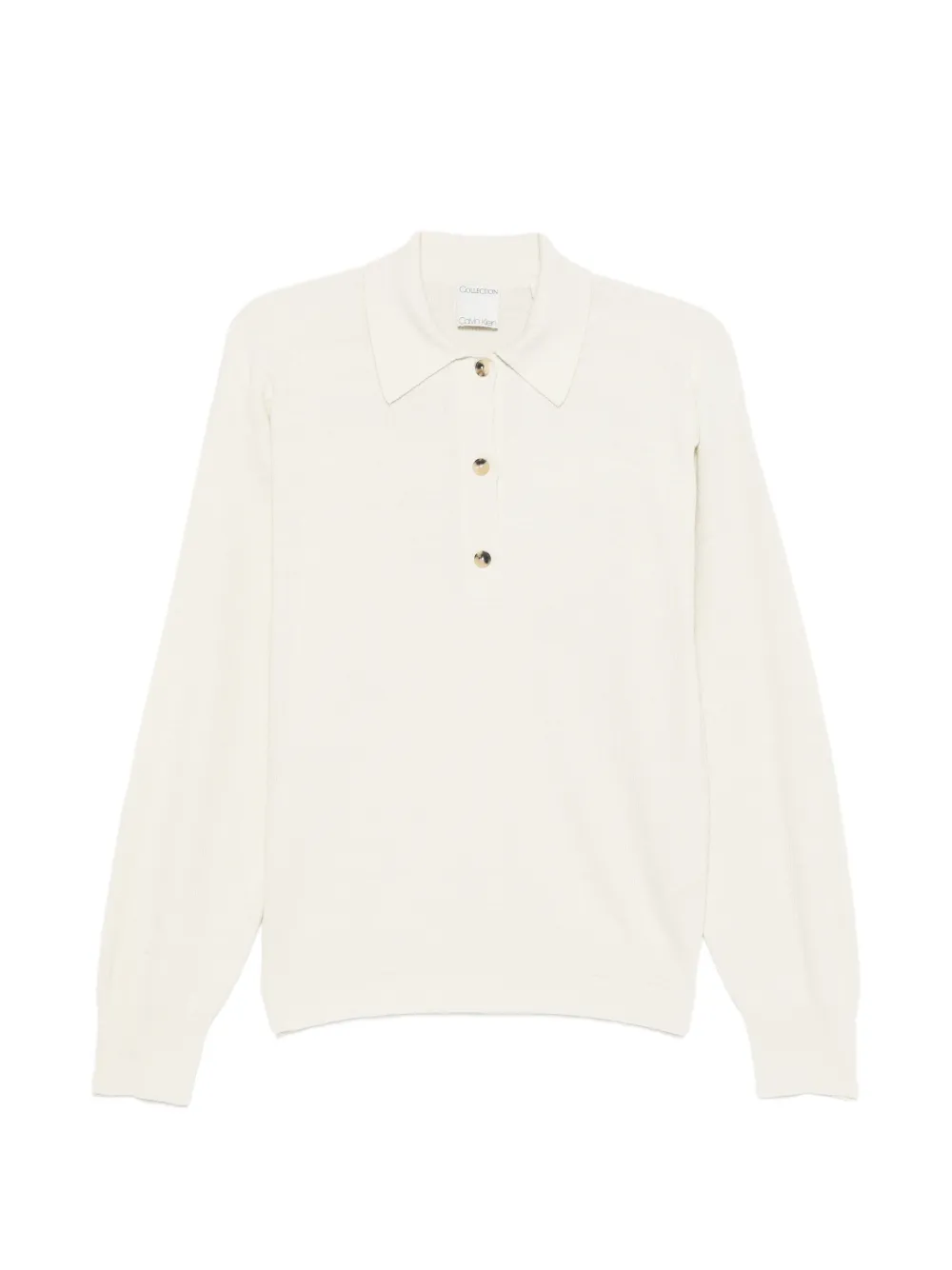 CALVIN KLEIN COLLECTION Helga long-sleeve polo top - Bianco