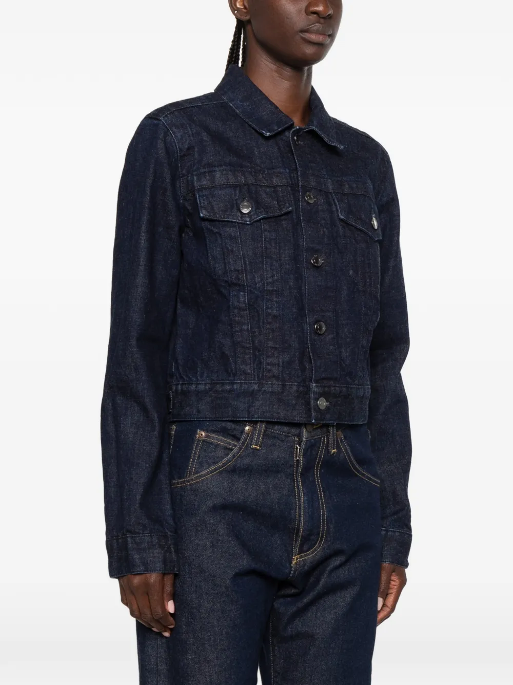 CALVIN KLEIN COLLECTION Lynette Denim Jacket in Blue, view 3