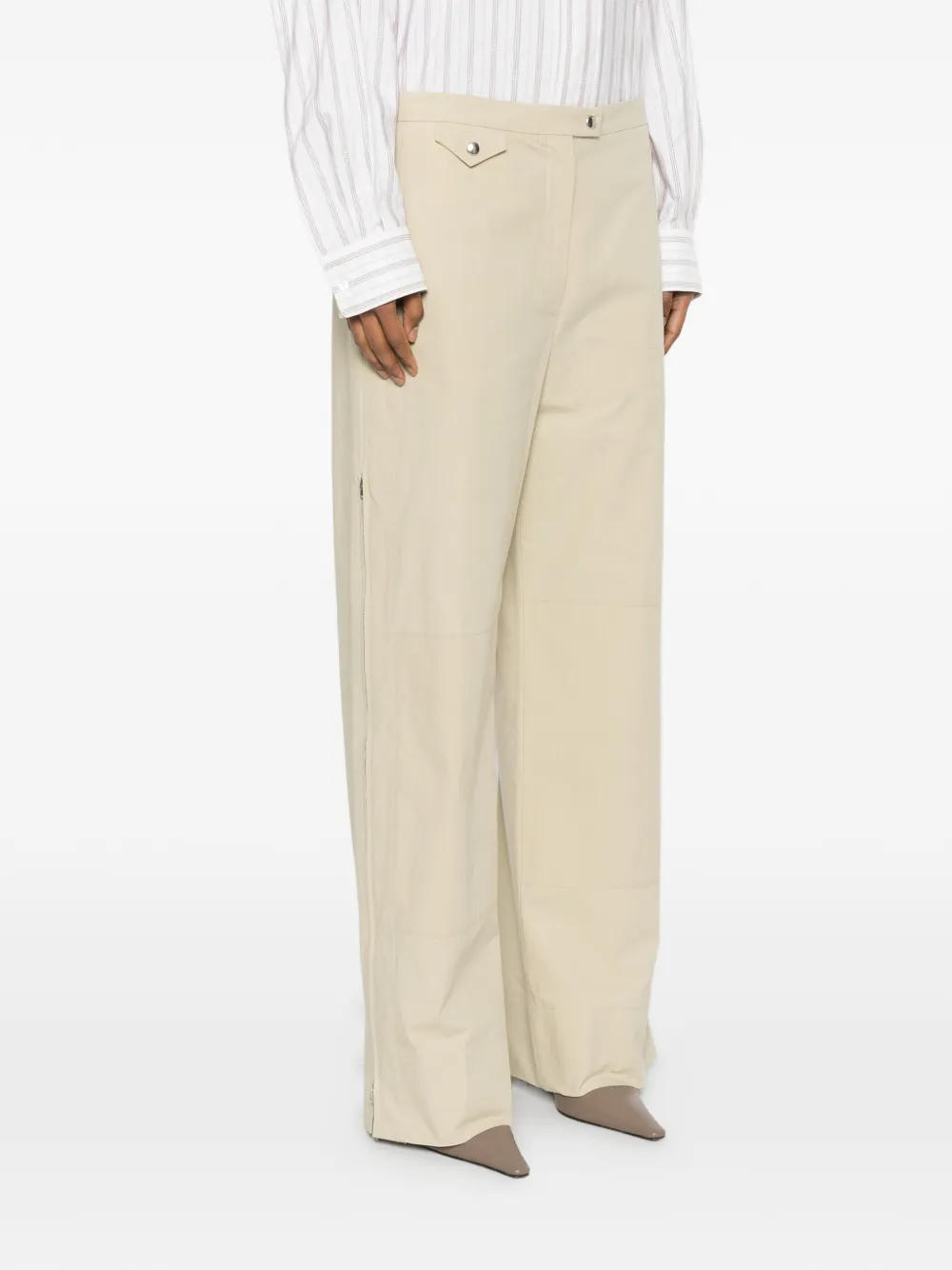 CALVIN KLEIN COLLECTION Gemma broek met wijde pijpen Groen