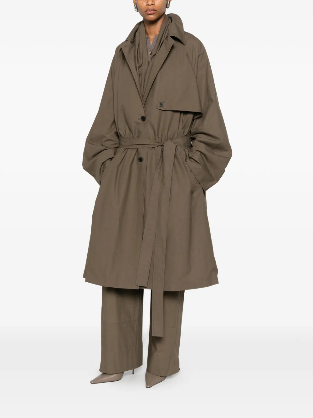 CALVIN KLEIN COLLECTION Zeland trenchcoat met ceintuur Bruin