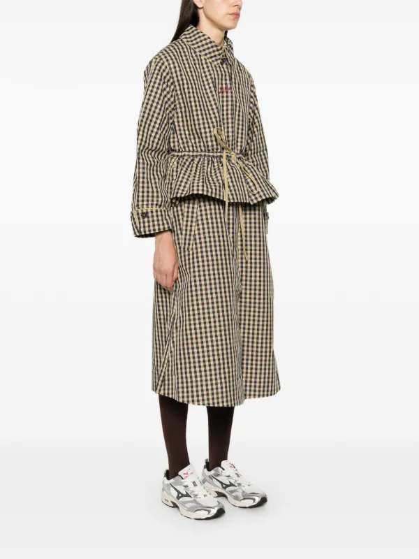 ジャケット・アウター MSGM Houndstooth Ruffle Trench Coat DAMSON MADDER Myrtle Trench Coat | Blue | FARFETCH