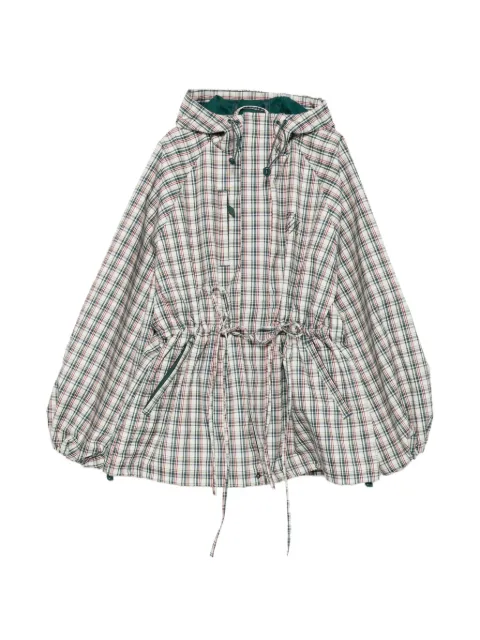 DAMSON MADDER Liu check drawstring raincoat