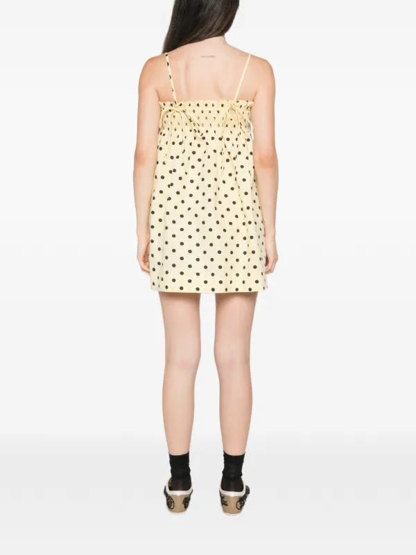 damson madder yellow polka dot dress Lilo Sleeveless Mini Babydoll while matching accessories complete the look DAMSON MADDER Lilo polka-dot Mini