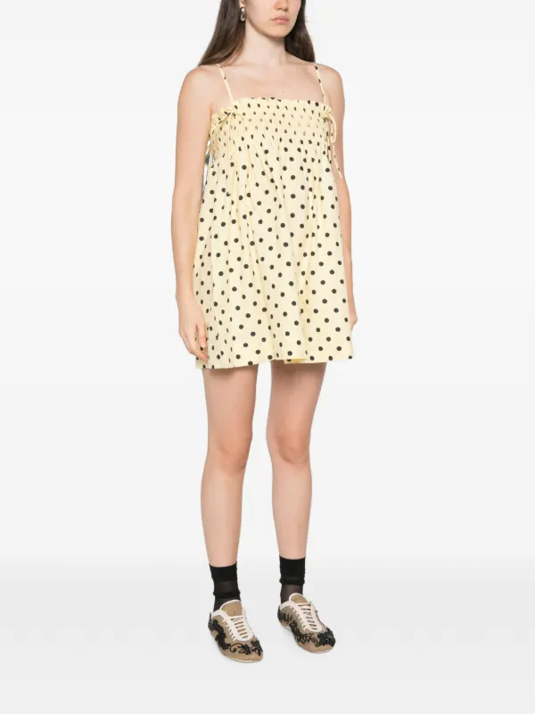 yellow and black mini dress Damson Madder - Lilo Dress- Butter Spot discount wedding dresses Western Wear Dresses | color:Green Black while the fitted waist