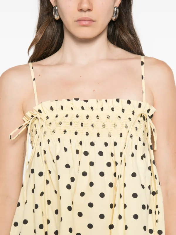 damson madder green polka dot dress Lilo Mini in Yellow African Groom