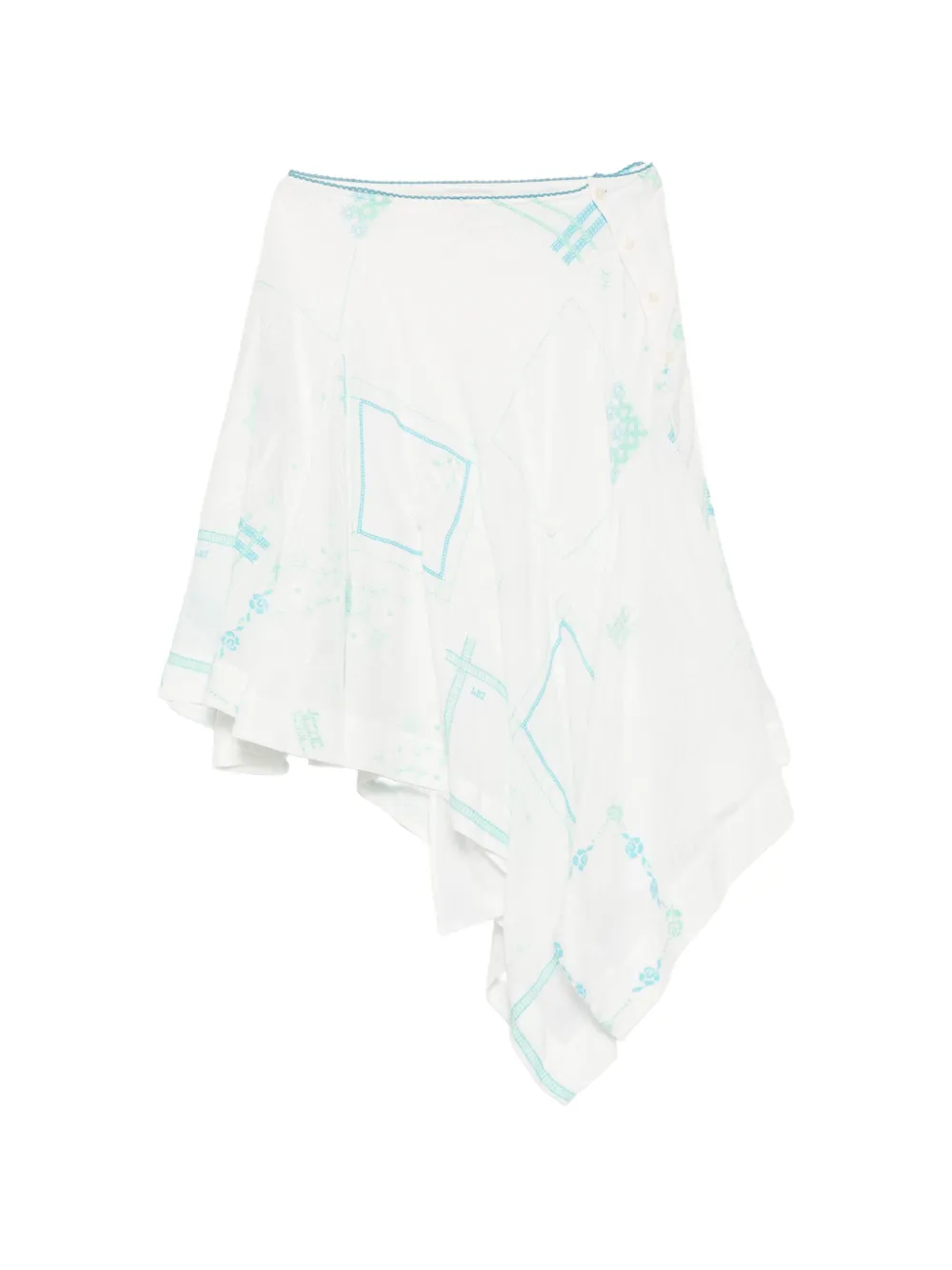 Damson Madder Corinne Embroidered Midi Skirt In White