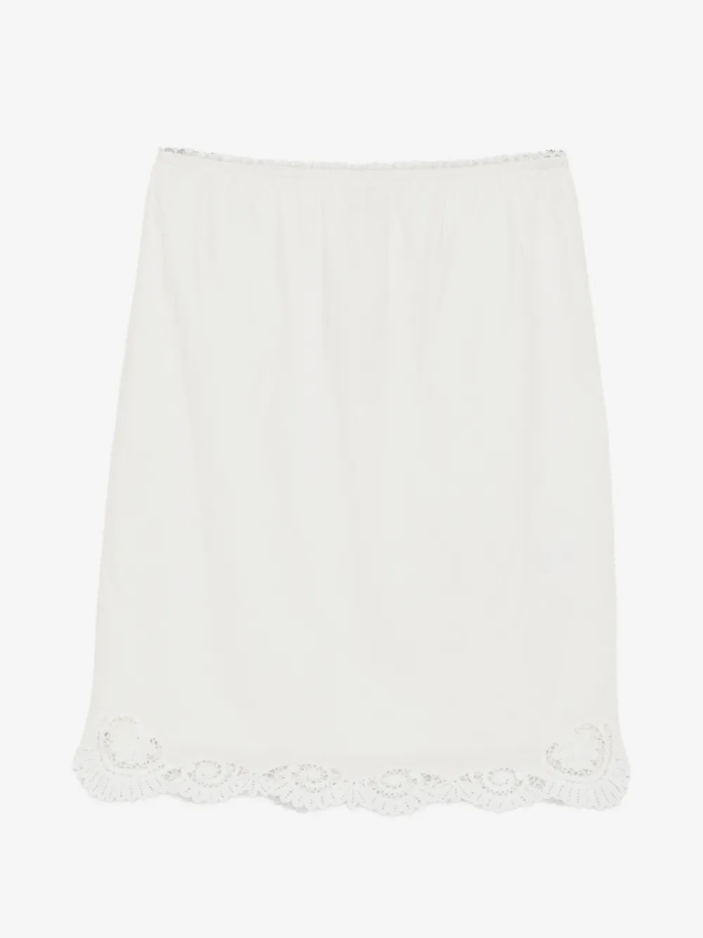 Darya lace-trim linen midi skirt