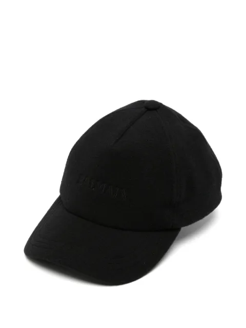Balmain logo-embroidered wool cap