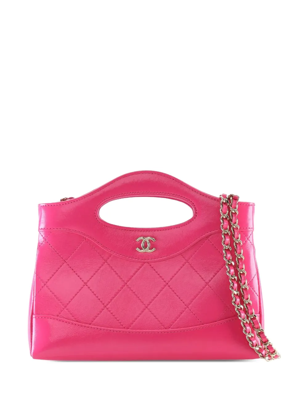 CHANEL Pre-Owned 2021-2025 Nano Shiny Aged Calfskin 31 Shopping Bag satchel - Rosa