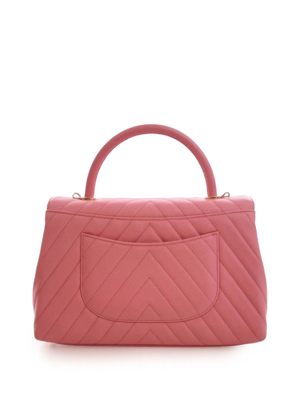 2019 Small Caviar Chevron Coco Top Handle Bag Satchel