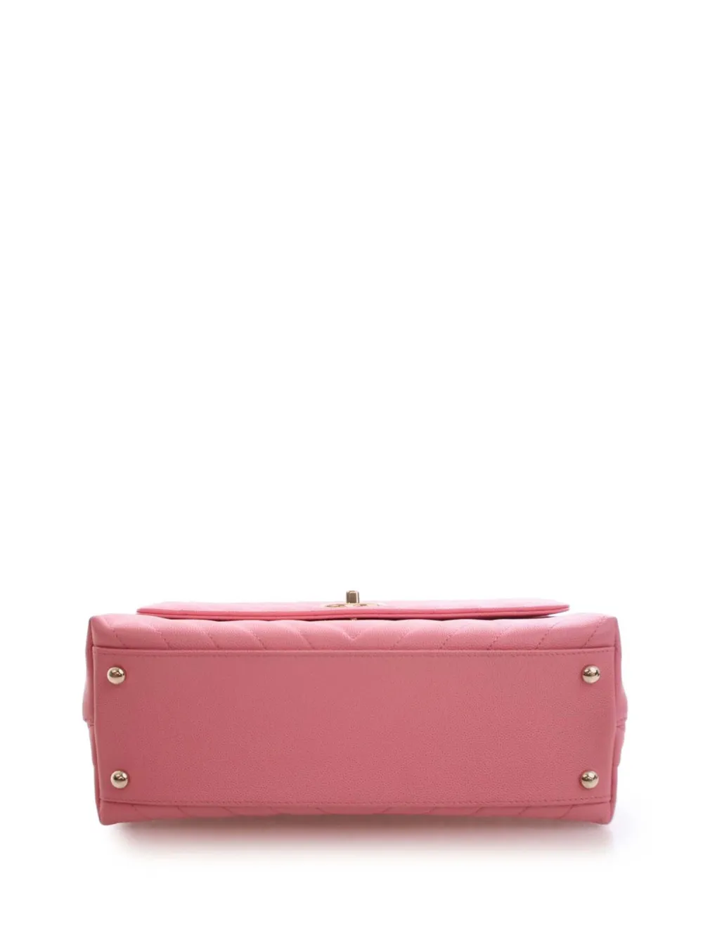 2019 Small Caviar Chevron Coco Top Handle Bag Satchel