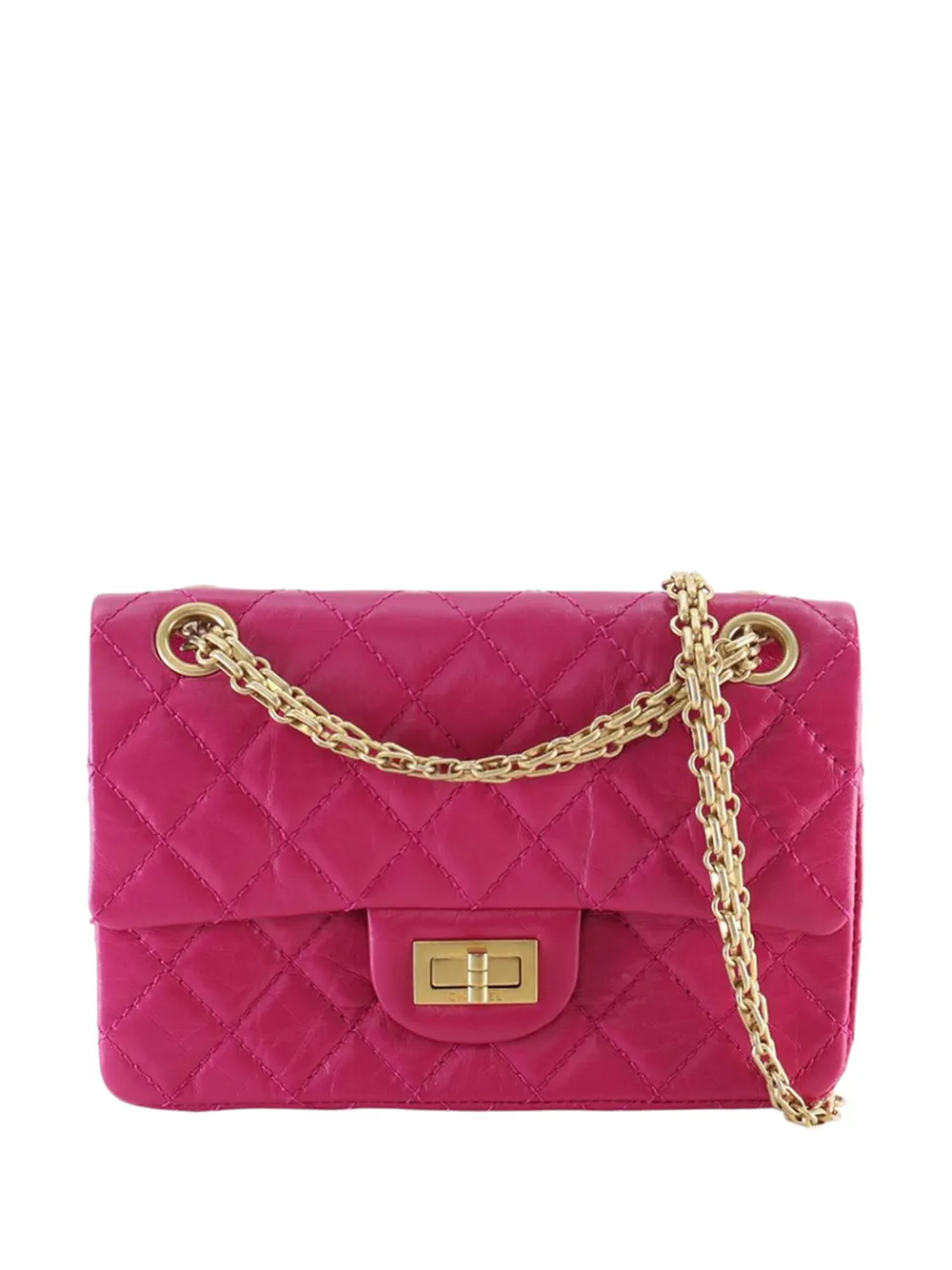 CHANEL Pre-Owned 2021-2025 Quilted Aged Calfskin Reissue 2.55 Single Flap 224 crossbody bag - Rosa