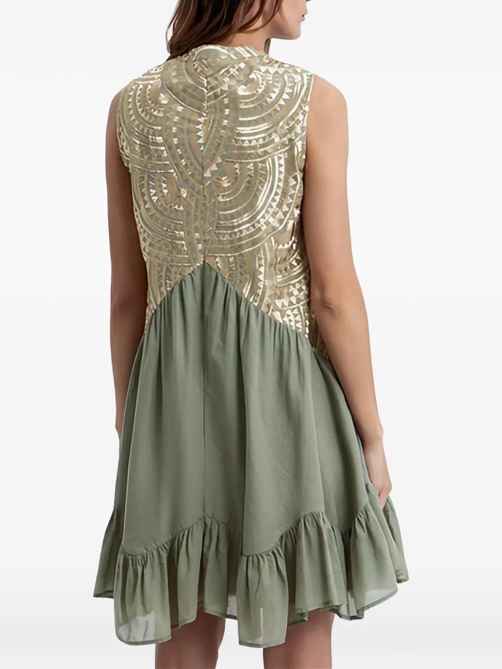 Geometric-Pattern Mini Dress