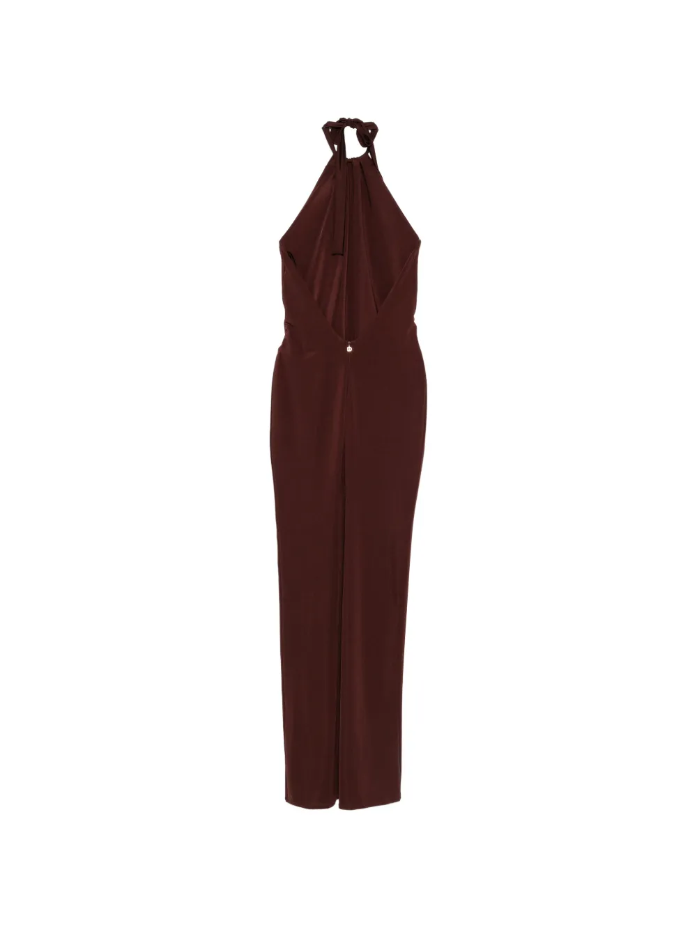  Raquel Diniz Gathered Halter Dress - Brown 