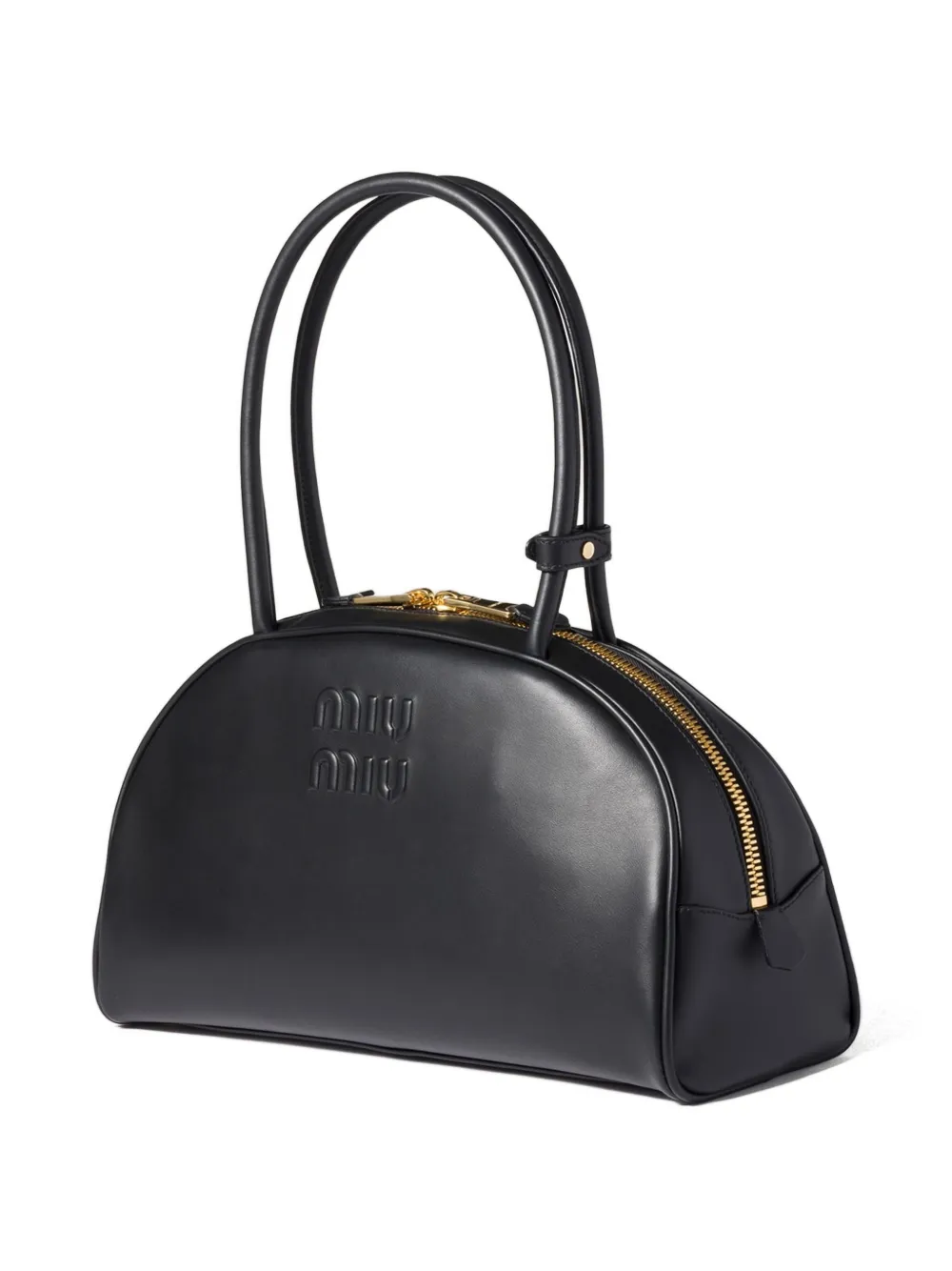 Miu Beau leren tas Zwart