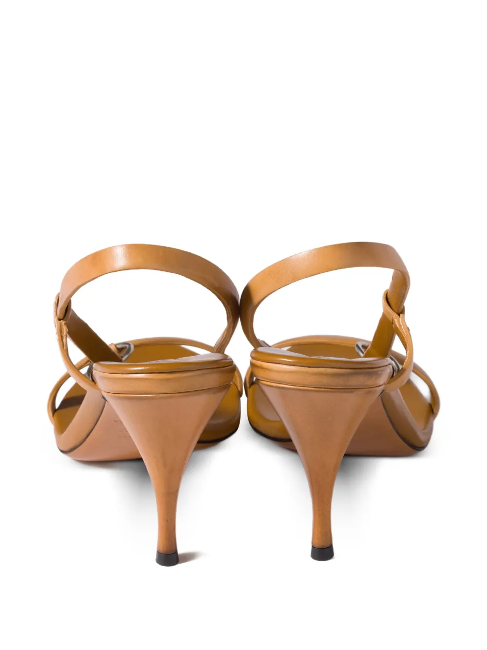 Miu Sandalen met ringdetail en hak Beige