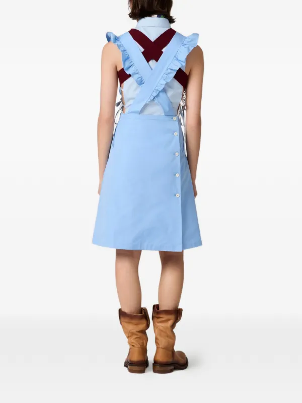 miu miu blue dress Poplin Apron Dress, Woman, Light Blue, Size 40 modern feel