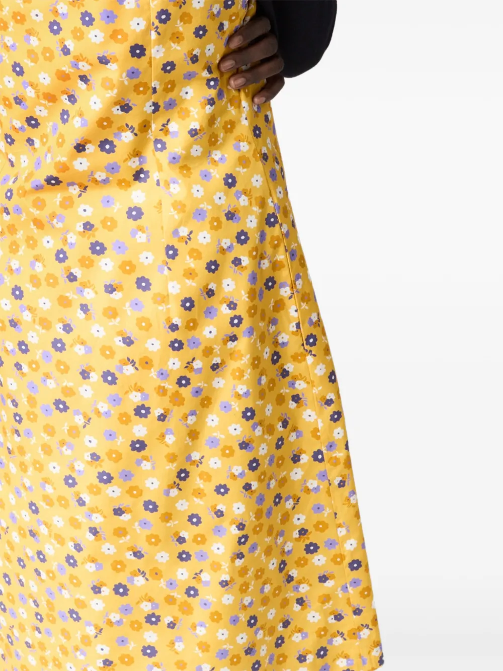 Miu Popeline midi-jurk met bloemenprint Geel