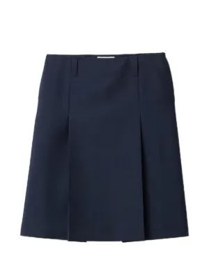 Miu Miu Pleated Wool Miniskirt | Blue | FARFETCH