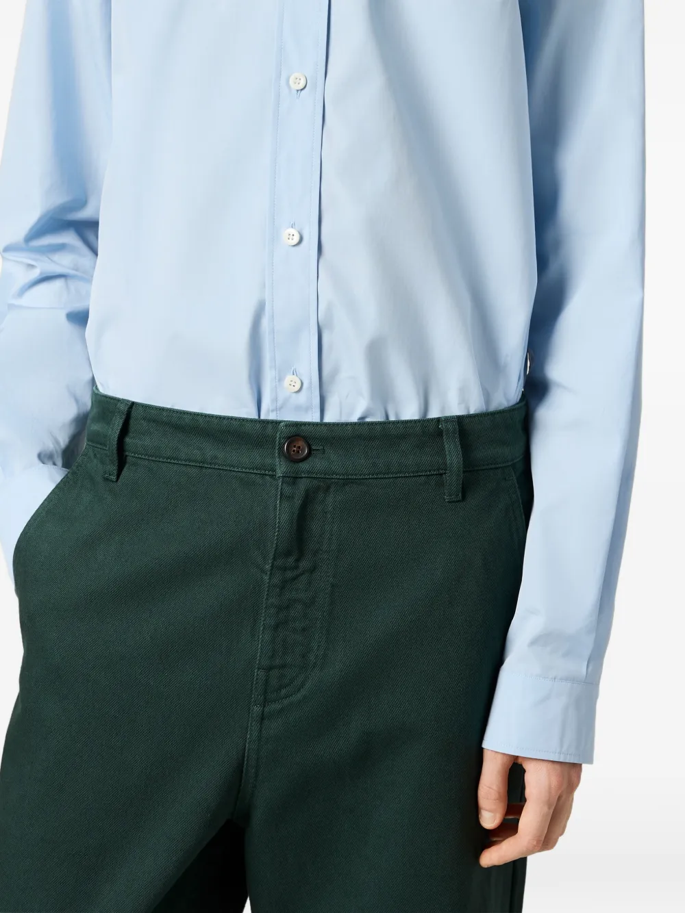 Miu Popeline blouse met borduurwerk Blauw