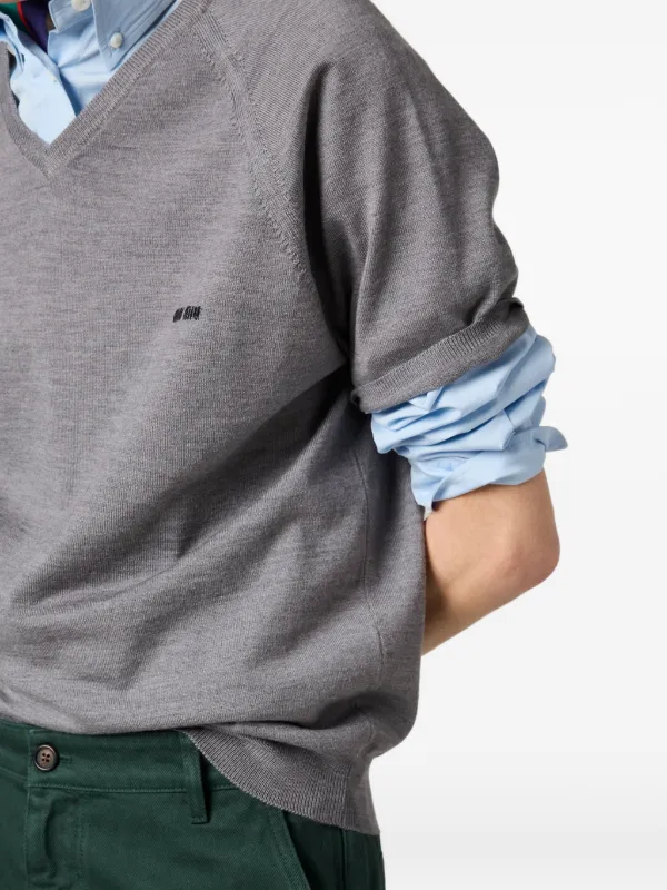 Miu Miu V-neck short-sleeved Sweater | Grey | FARFETCH RS Miu Miu V-neck short-sleeved Sweater | Grey | FARFETCH RS