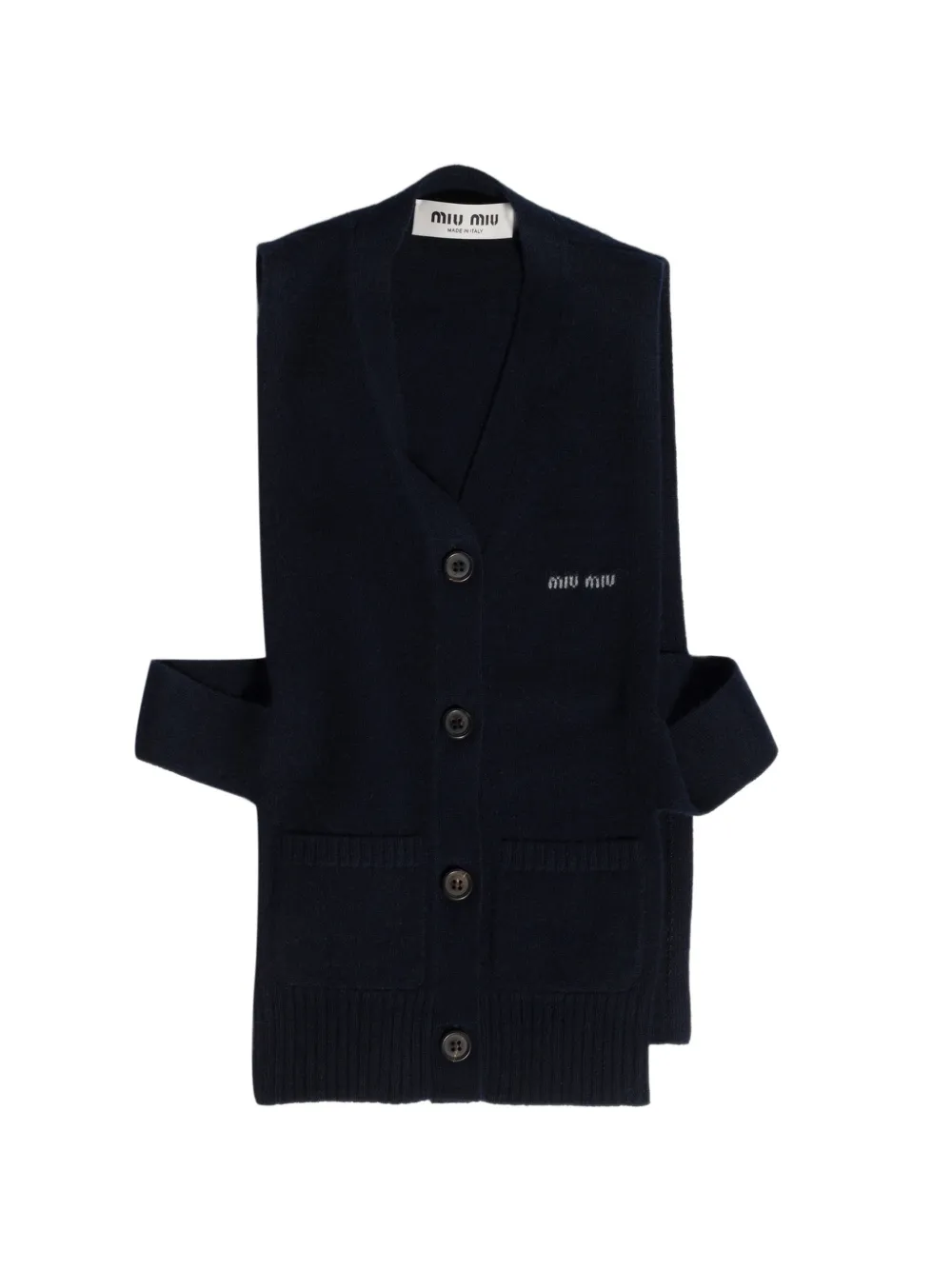 Miu Miu Canotta con scollo a V e logo - Blu