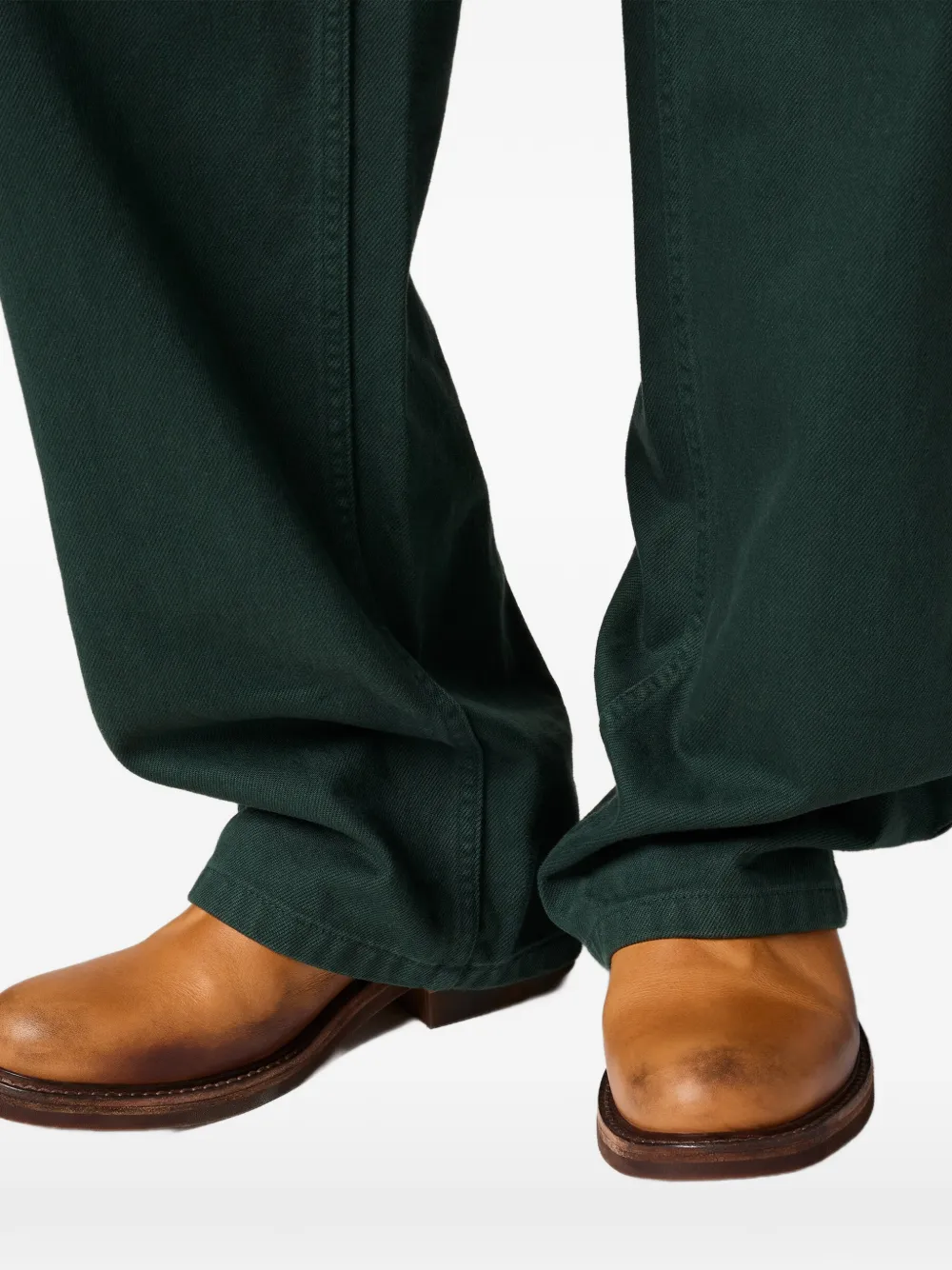 Miu Gabardine broek met geborduurd logo Groen