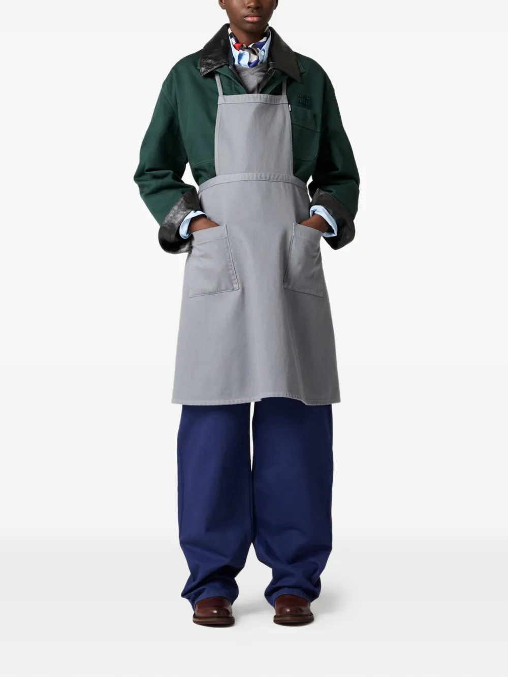 Miu Geverfde gabardine broek Blauw